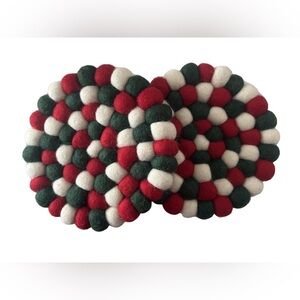 Felted Christmas Trivets / Hot Pads (set of 2)